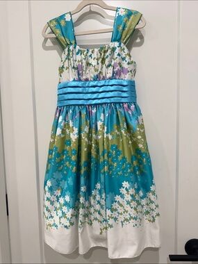Speechless Teal, Green and White Floral Party Dress